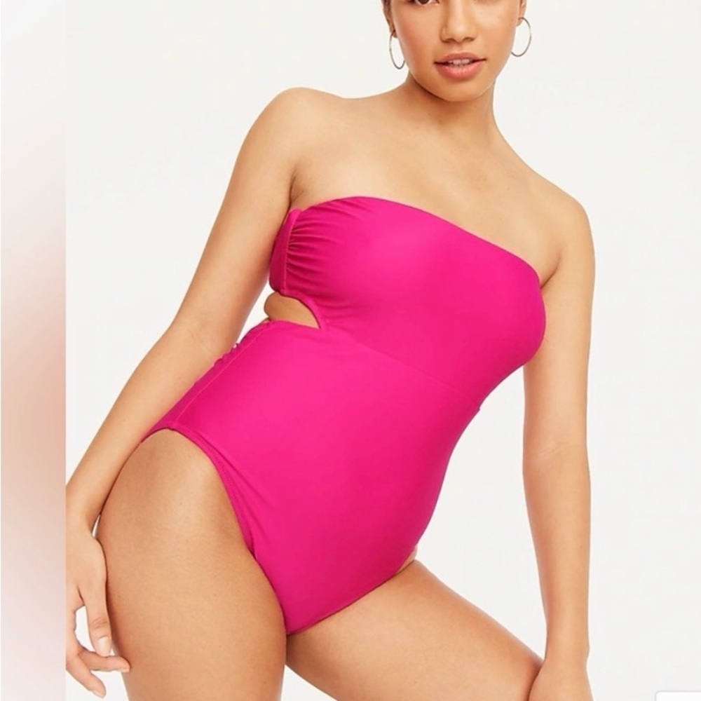 J. Crew  One-Piece Swimsuit in Hot Pink with Nude Lining